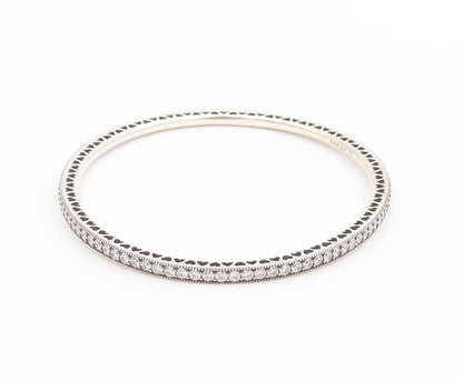 925 Sterling Silver Vintage Bracelet PANDORA CZ Elegant Eternity Bangle  BT11767