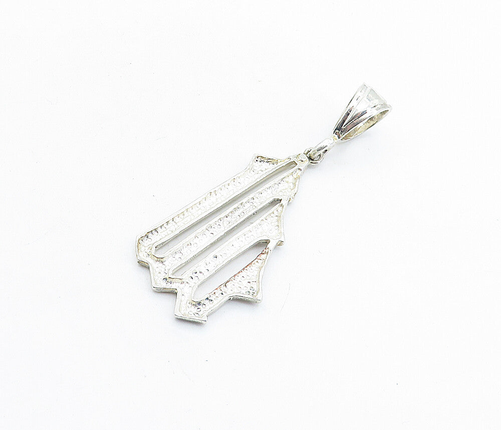 925 Sterling Silver  Vintage Shiny Graduated Design Drop Pendant  PT4361