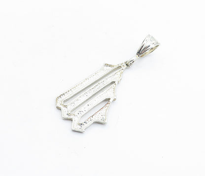 925 Sterling Silver  Vintage Shiny Graduated Design Drop Pendant  PT4361