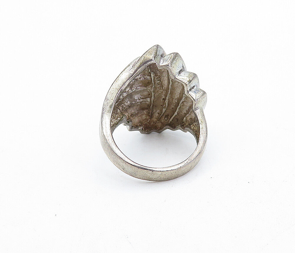925 Sterling Silver  Vintage Dark Tone Fluted Design Band Ring Sz 6.5  RG4181