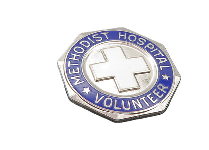 925 Sterling Silver  Vintage Methodist Hospital Volunteer Brooch Pin  BP3916