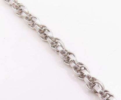 925 Sterling Silver Vintage Necklace Interlocking Round Link Cable Chain NE4742