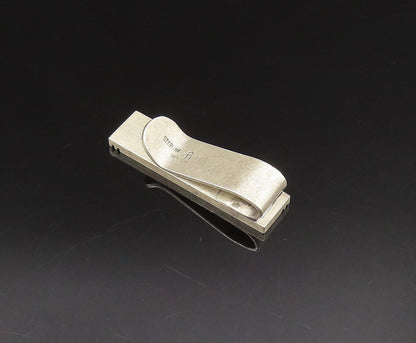 FI 925 Sterling Silver  Vintage Carved Lines Tie Clip  TR3410