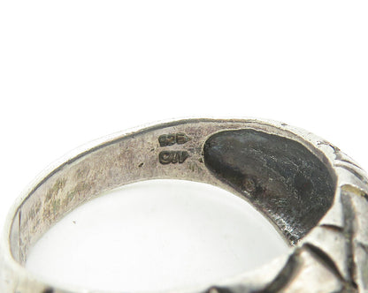 925 Sterling Silver  Vintage Oxidized Etched Design Band Ring Sz 7  RG10915