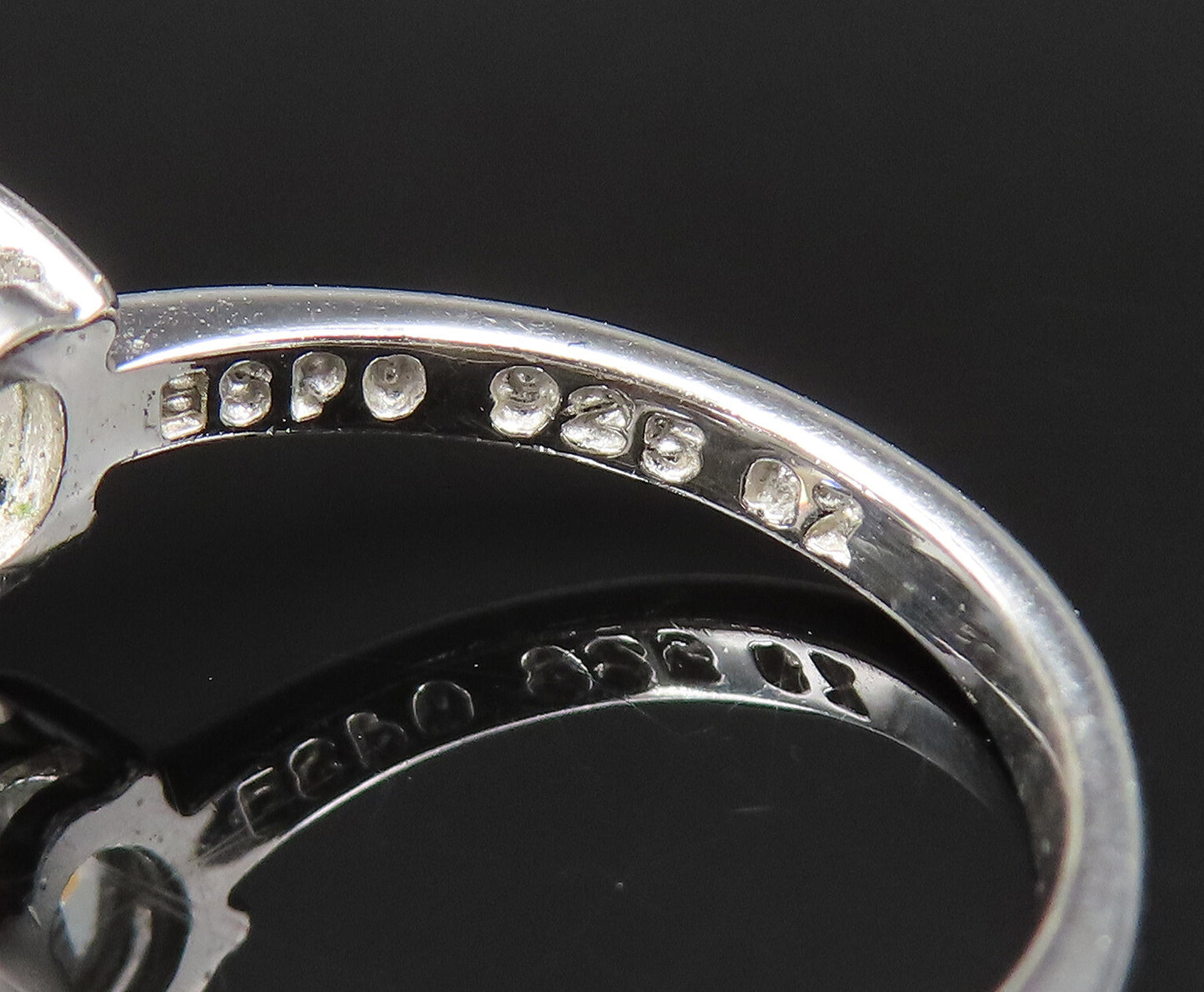 ESPO 925 Silver  Vintage Three Stone Oval Cubic Zirconia Ring Sz 6.5  RG25419