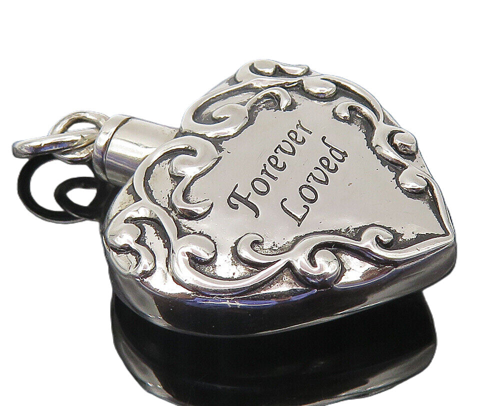 DJB 925 Sterling Silver  Forever Loved Shiny Heart Drop Pendant  PT8667