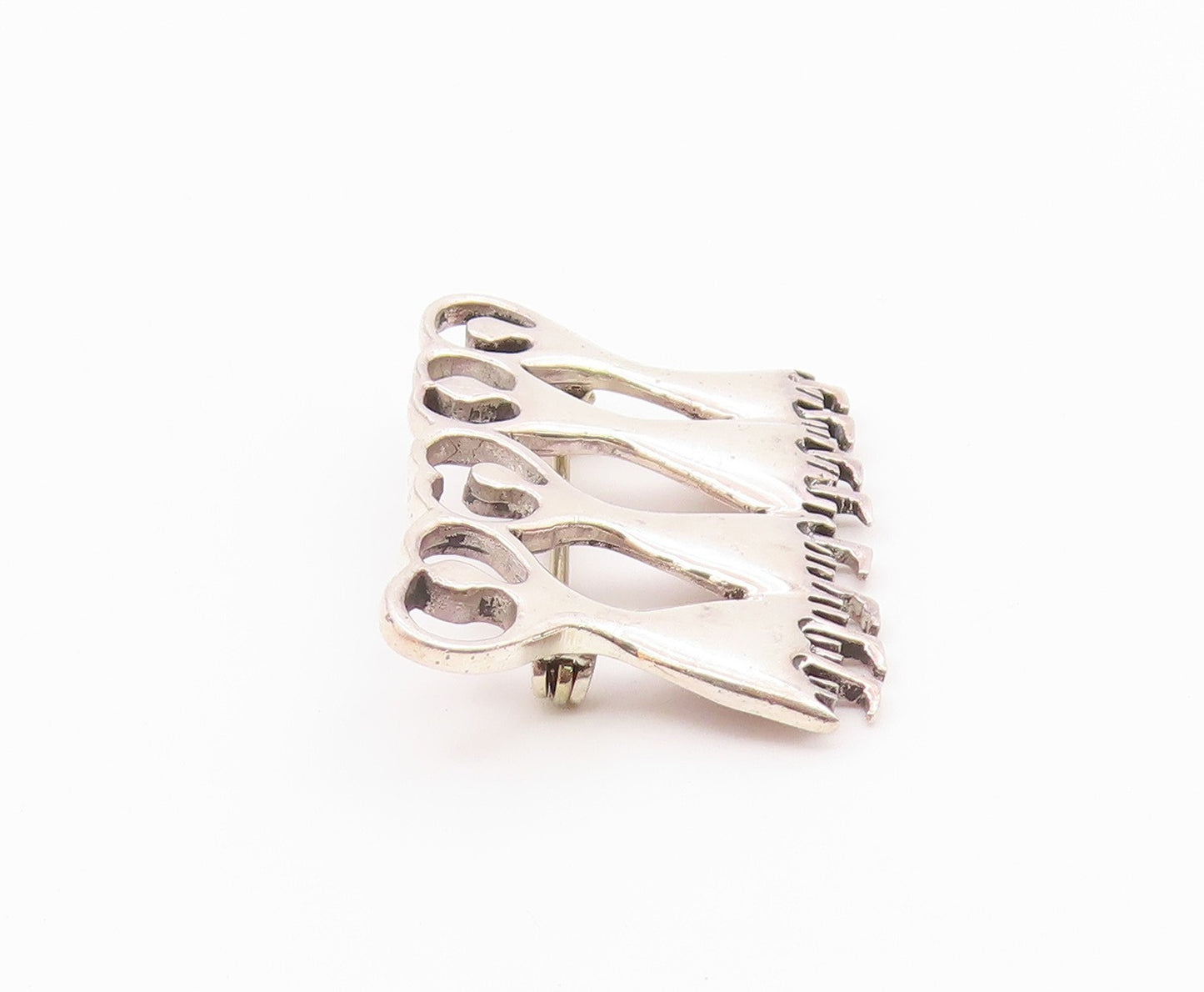 925 Sterling Silver  Vintage Shiny Women In Dresses Brooch Pin  BP9095