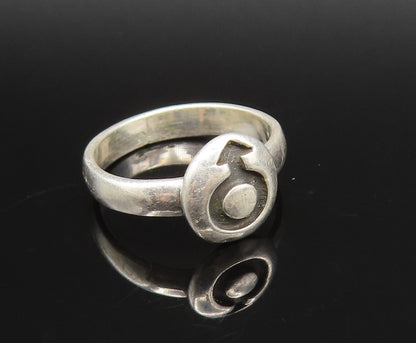 925 Sterling Silver  Vintage Carved Circled Arrow Symbol Ring Sz 6.5  RG25878