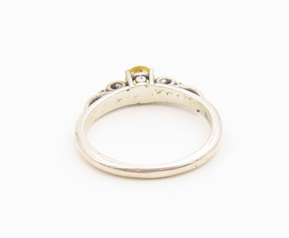 925 Sterling Silver Vintage Ring Classic Citrine Statement Band  Sz 7  RG36747