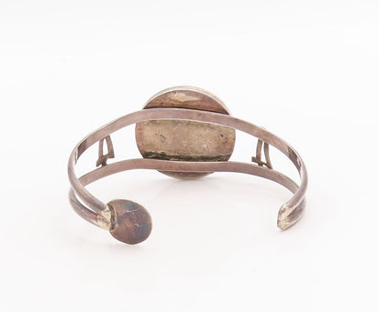 925 Sterling Silver Vintage Bracelet Round Crushed Turquoise Inlay   BT10662