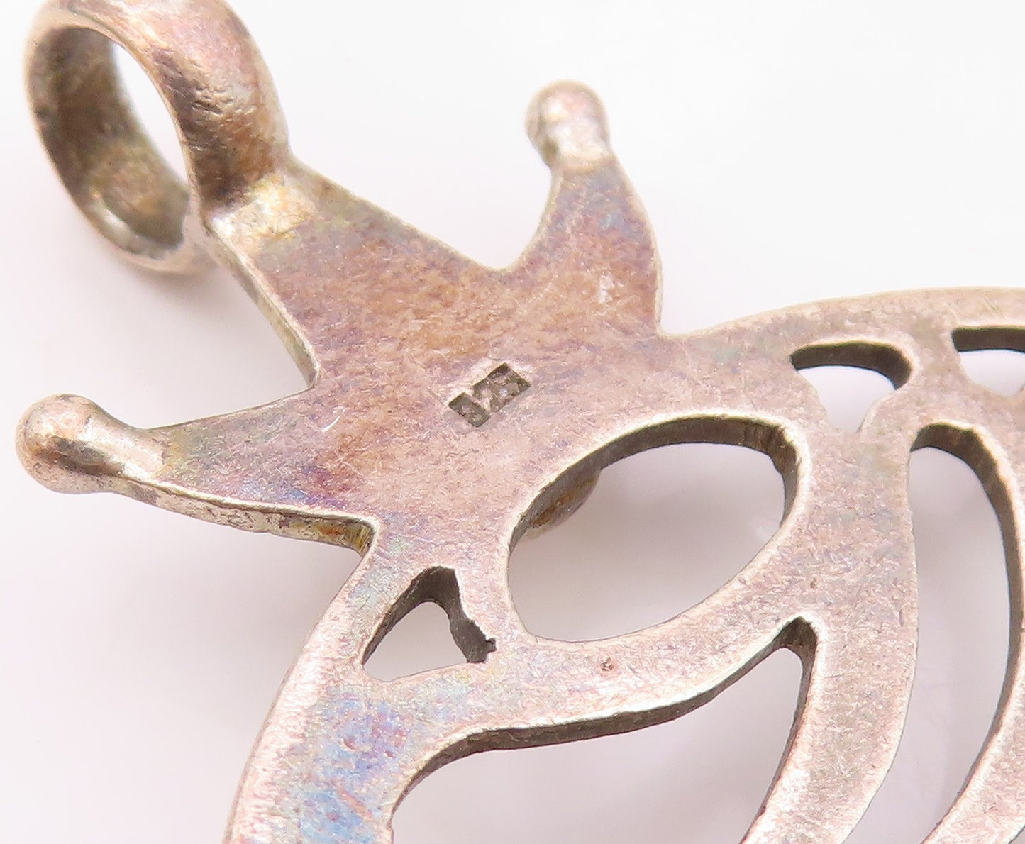 925 Sterling Silver  Vintage Citrine Pumpkin Motif Cut Out Pendant  PT20050