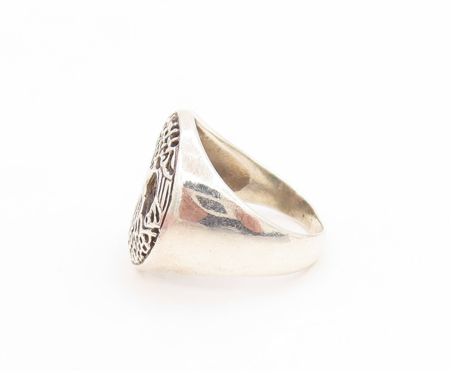 925 Sterling Silver Vintage Ring Celtic Tree Of Life Cut Out Band  Sz 6  RG34092