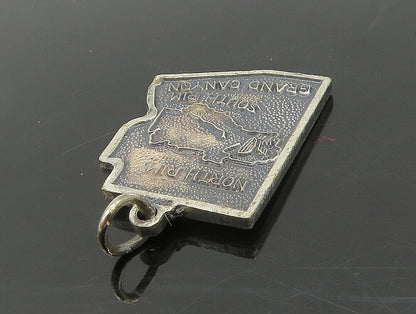 925 Sterling Silver  Vintage Arizona State Map Souvenir Pendant  PT19648