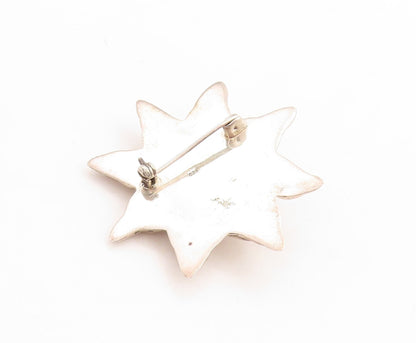 925 Sterling Silver Vintage Brooch Pin Puffed Happy Sun Cutout  BP11443