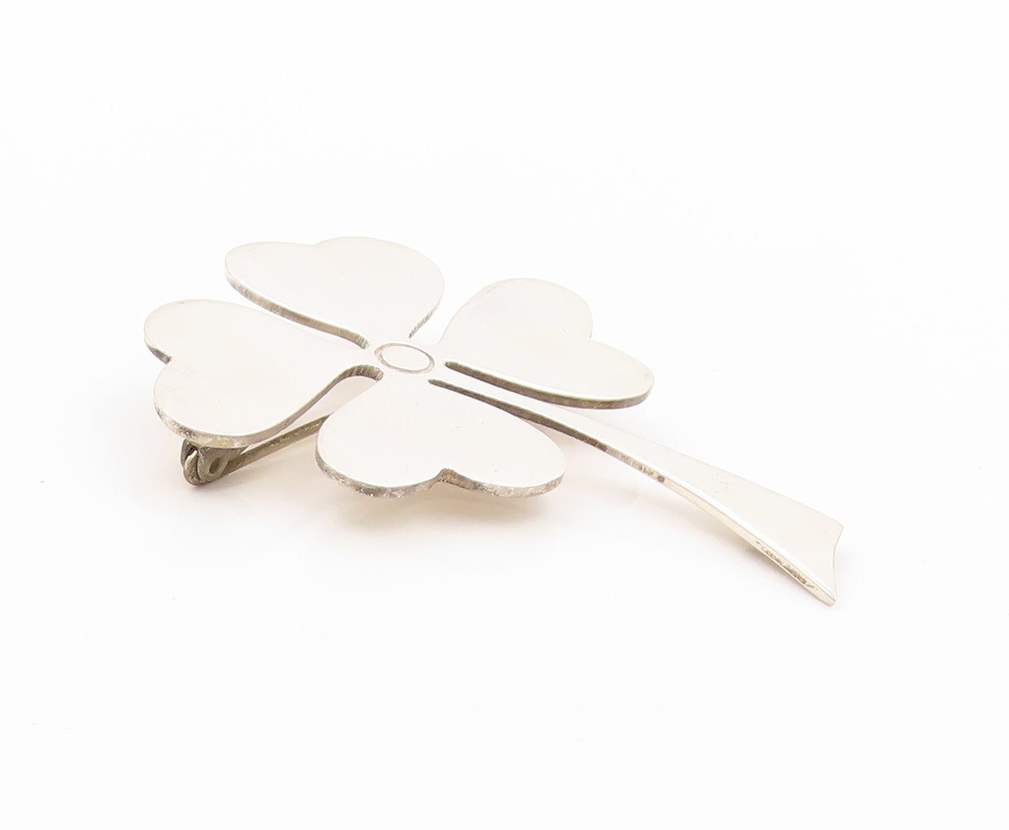 925 Sterling Silver Vintage Brooch MEXICO Large Cutout Clover  BP11612