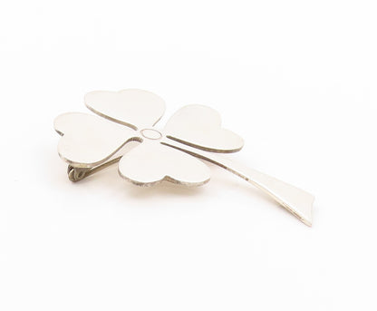 925 Sterling Silver Vintage Brooch MEXICO Large Cutout Clover  BP11612
