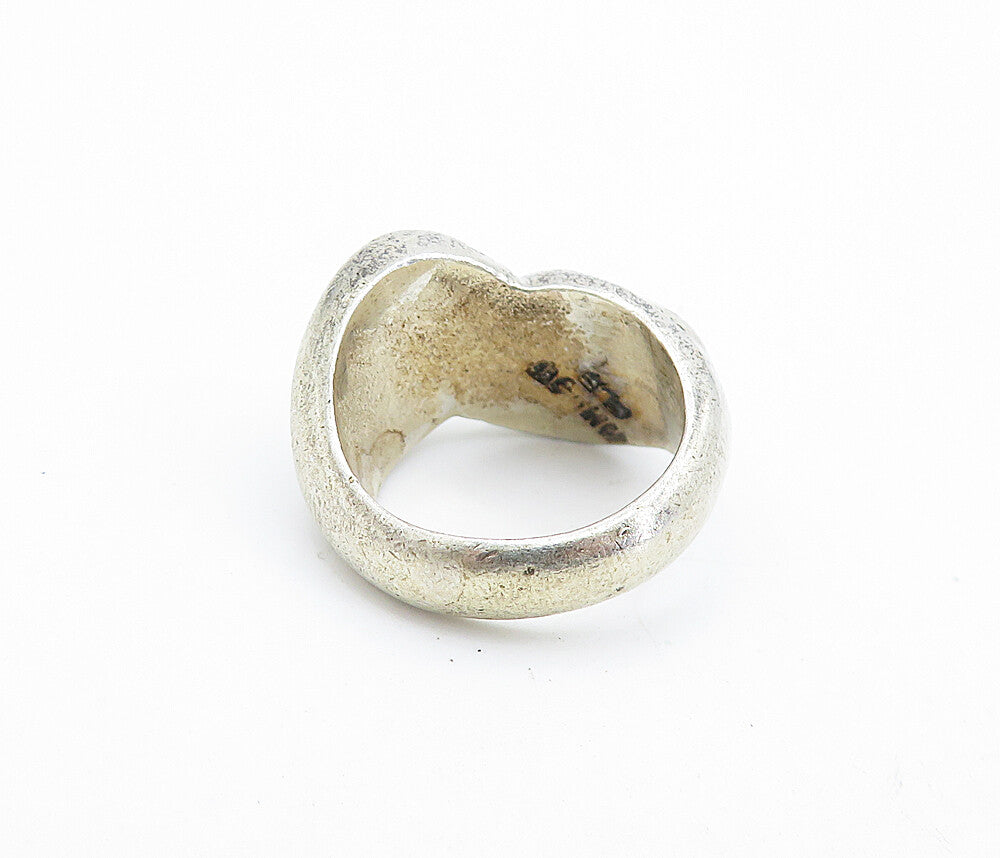 MEXICO 925 Silver  Vintage Shiny Fluted Bypass Style Band Ring Sz 6  RG6979