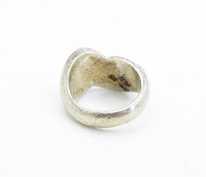 MEXICO 925 Silver  Vintage Shiny Fluted Bypass Style Band Ring Sz 6  RG6979