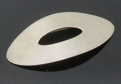 DESIGNER 925 Sterling Silver  Vintage Shiny Smooth Oval Brooch Pin  BP6087