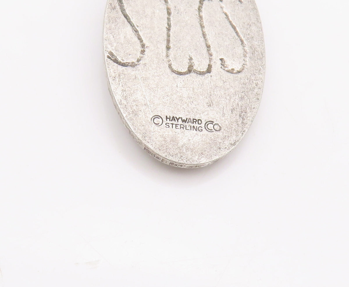 925 Sterling Silver Vintage Pendant HAYWARD Solid Religious Carved Man  PT23118