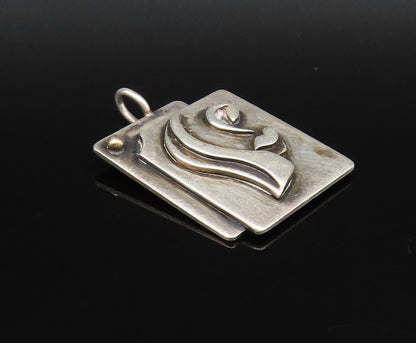 ERWIN PEARL 925 Silver  Vintage Modernist Double Square Figure Pendant PT21821