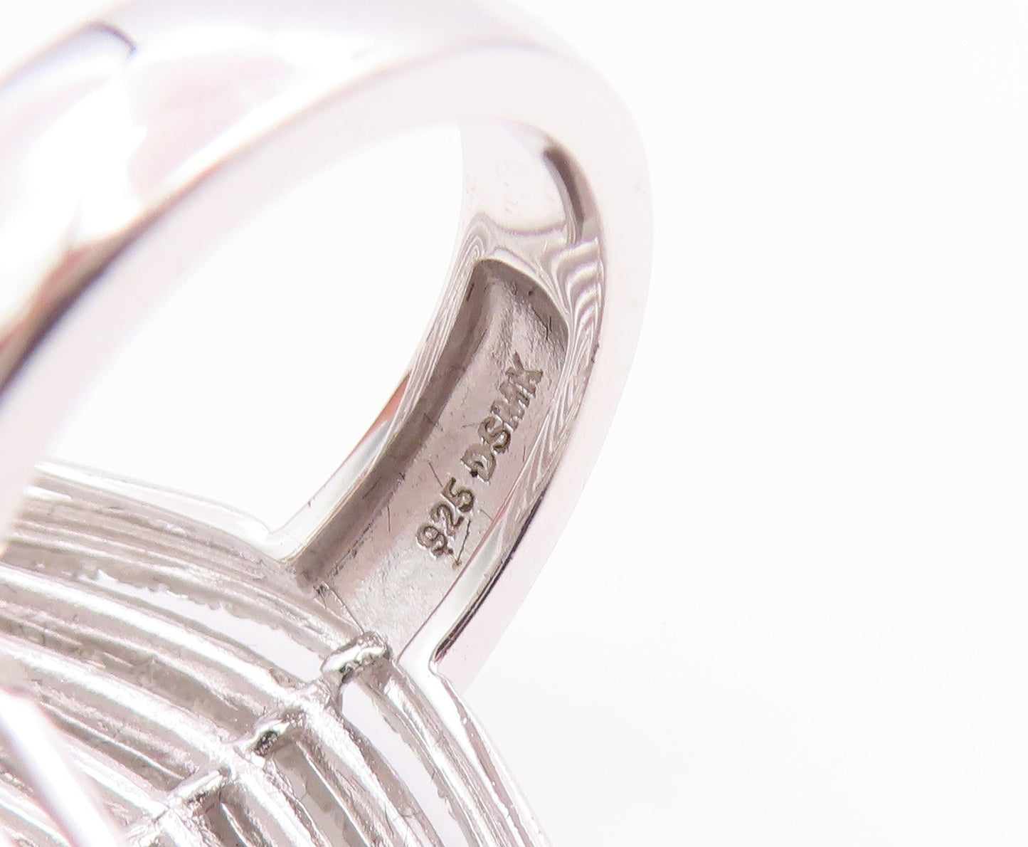 925 Sterling Silver Vintage Ring Classic CZ Halo Marquise Web  Sz 6.5  RG35527