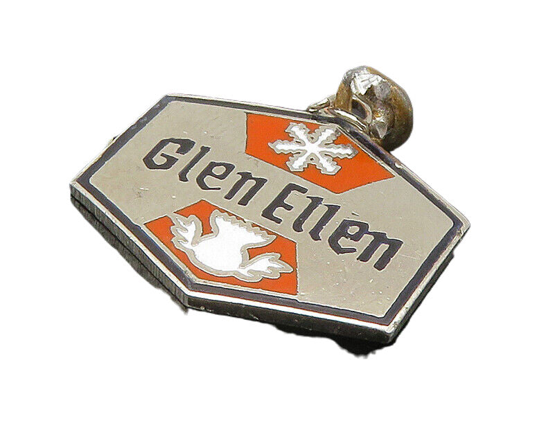 925 Sterling Silver  Vintage Enamel Glen Ellen Souvenir Pendant  PT18322