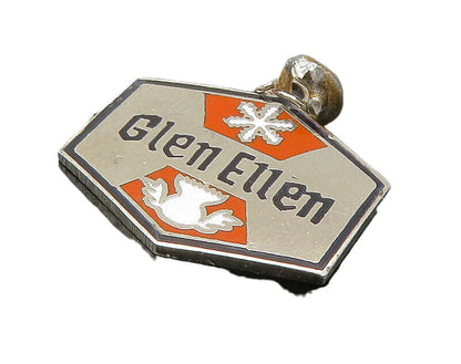 925 Sterling Silver  Vintage Enamel Glen Ellen Souvenir Pendant  PT18322