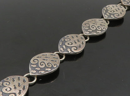DESIGNER 925 Sterling Silver  Vintage Shiny Fish Motif Chain Bracelet  BT9238