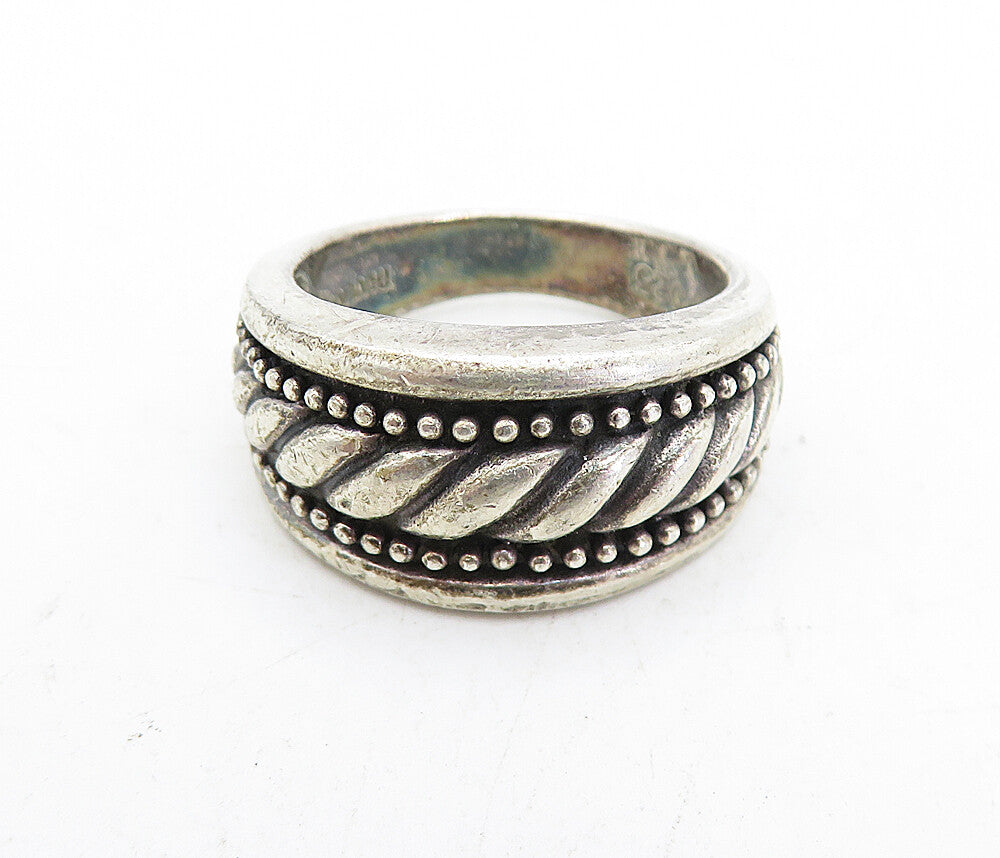 925 Sterling Silver  Vintage Fluted Design Tapered Band Ring Sz 7  RG5574
