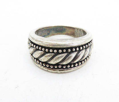 925 Sterling Silver  Vintage Fluted Design Tapered Band Ring Sz 7  RG5574