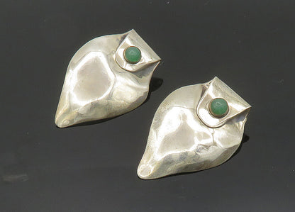 TULLA BOOTH 925 Silver  Vintage Cabochon Jade Non Pierce Earrings  EG10032