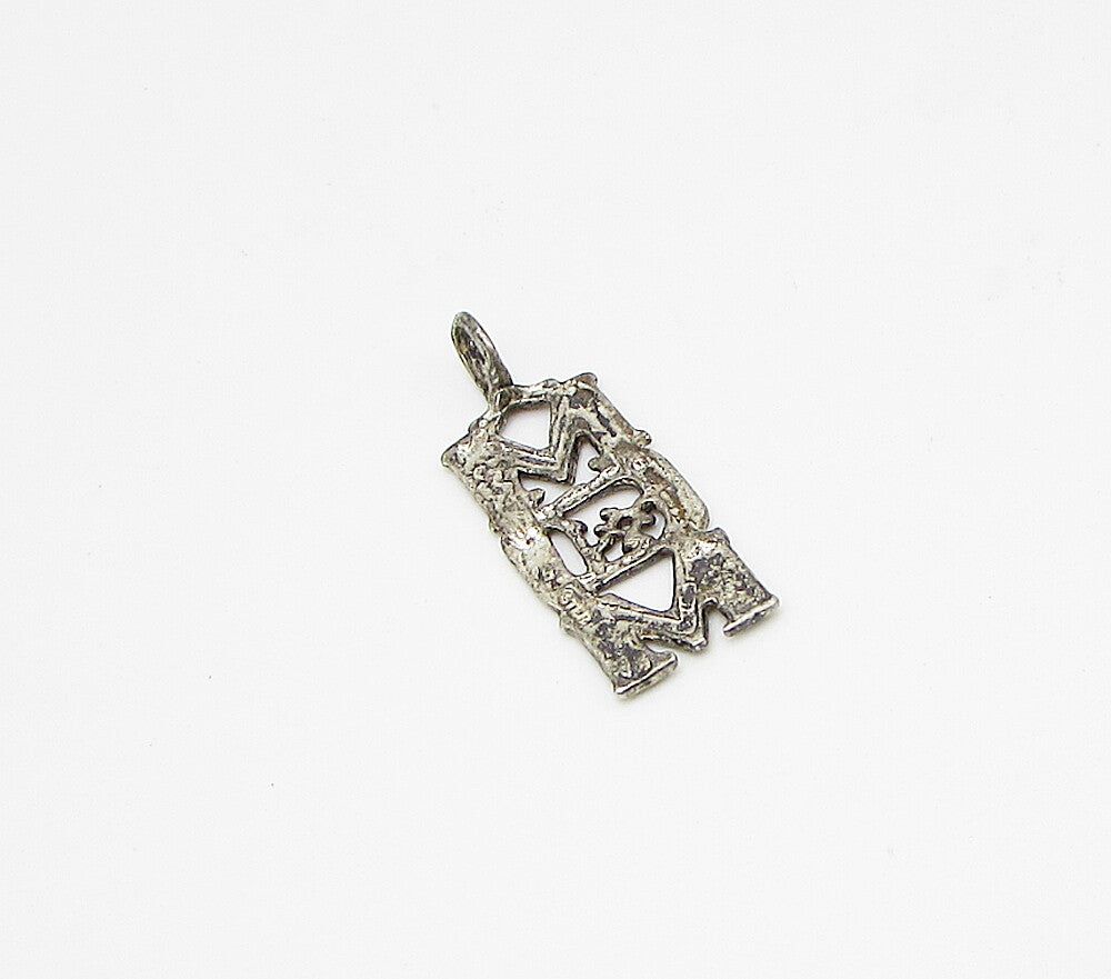 925 Sterling Silver  Vintage Number 1 Mom Drop Pendant  PT2241