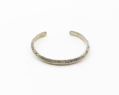 MEXICO 925 Sterling Silver  Vintage XO Hugs & Kisses Cuff Bracelet  BT6927