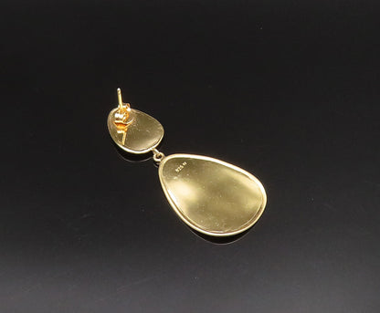 925 Sterling Silver  Vintage Shiny Gold Plated Dangle Earrings  EG11915