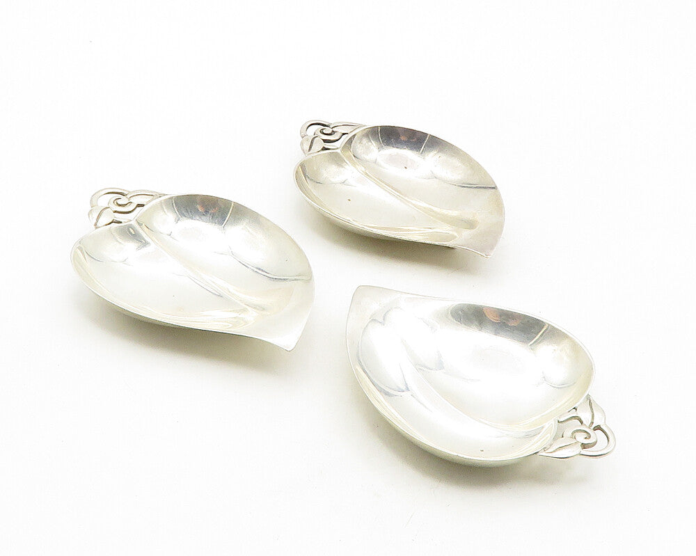 TIFFANY & CO. 925 Silver  Vintage 3 Pcs Heart Jewelry Trinket Dish Set  TR1786
