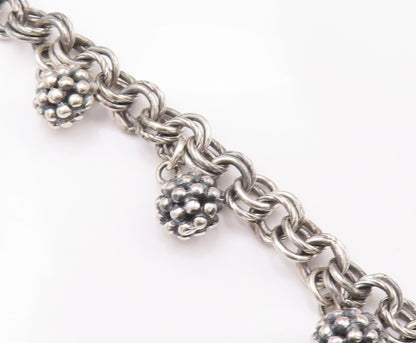 925 Sterling Silver Vintage Necklace MICHAEL DAWKINS Beaded Beads & Rings NE4263