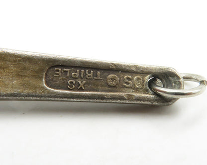 925 Sterling Silver  Vintage Dark Tone Floral Spoon Handle Pendant  PT13521
