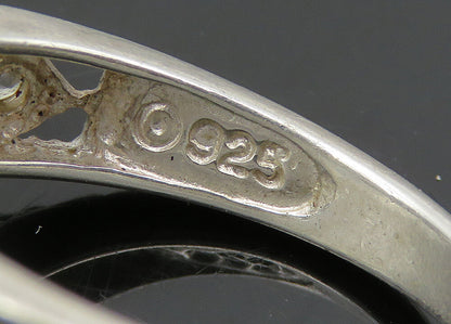 AVON 925 Silver  Vintage Topaz Diamond Shape Pattern Band Ring Sz 8  RG20756