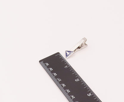 LA MODE 925 Sterling Silver Vintage Triangular Blue Tie Pin & Cuff Links  TR3475