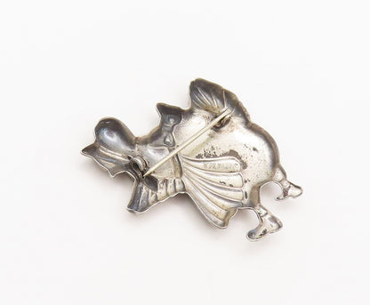 925 Sterling Silver  Vintage Antique Walking mama Chicken Brooch Pin  BP10419