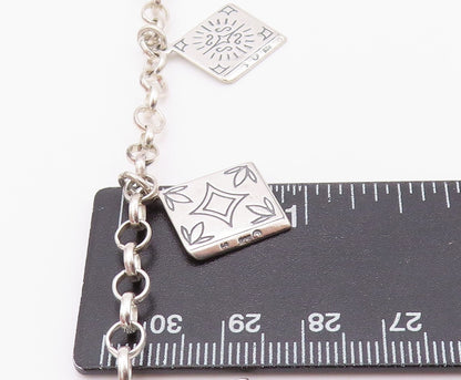 925 Sterling Silver Vintage Bracelet Book Lover Dangling Carved Books  BT11131