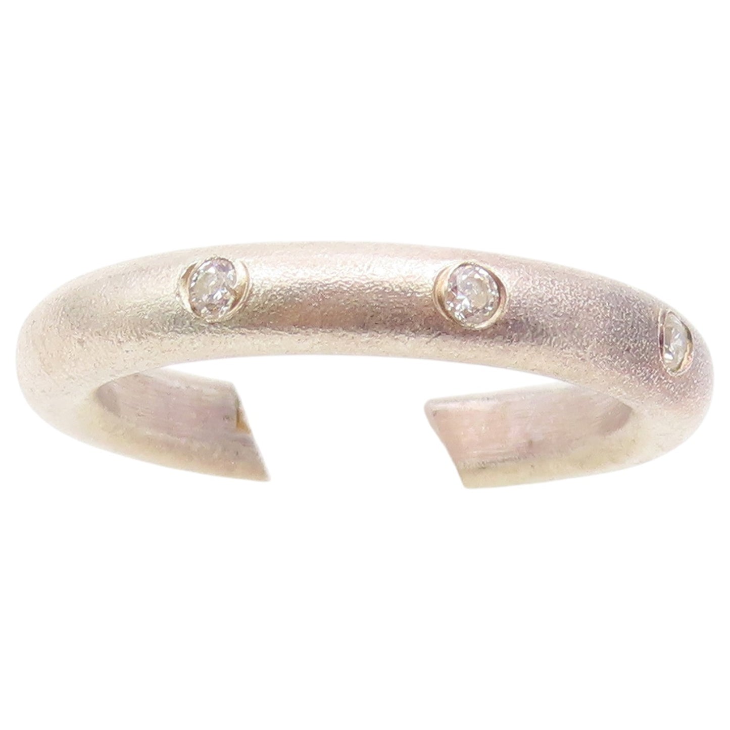 925 Sterling Silver Vintage Ring Minimalist Flush Set CZ Band  Sz 9  RG36868