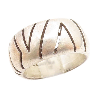 BACKRACH 925 Sterling Silver Vintage Cutout Design Band Ring  Sz 8  RG19959