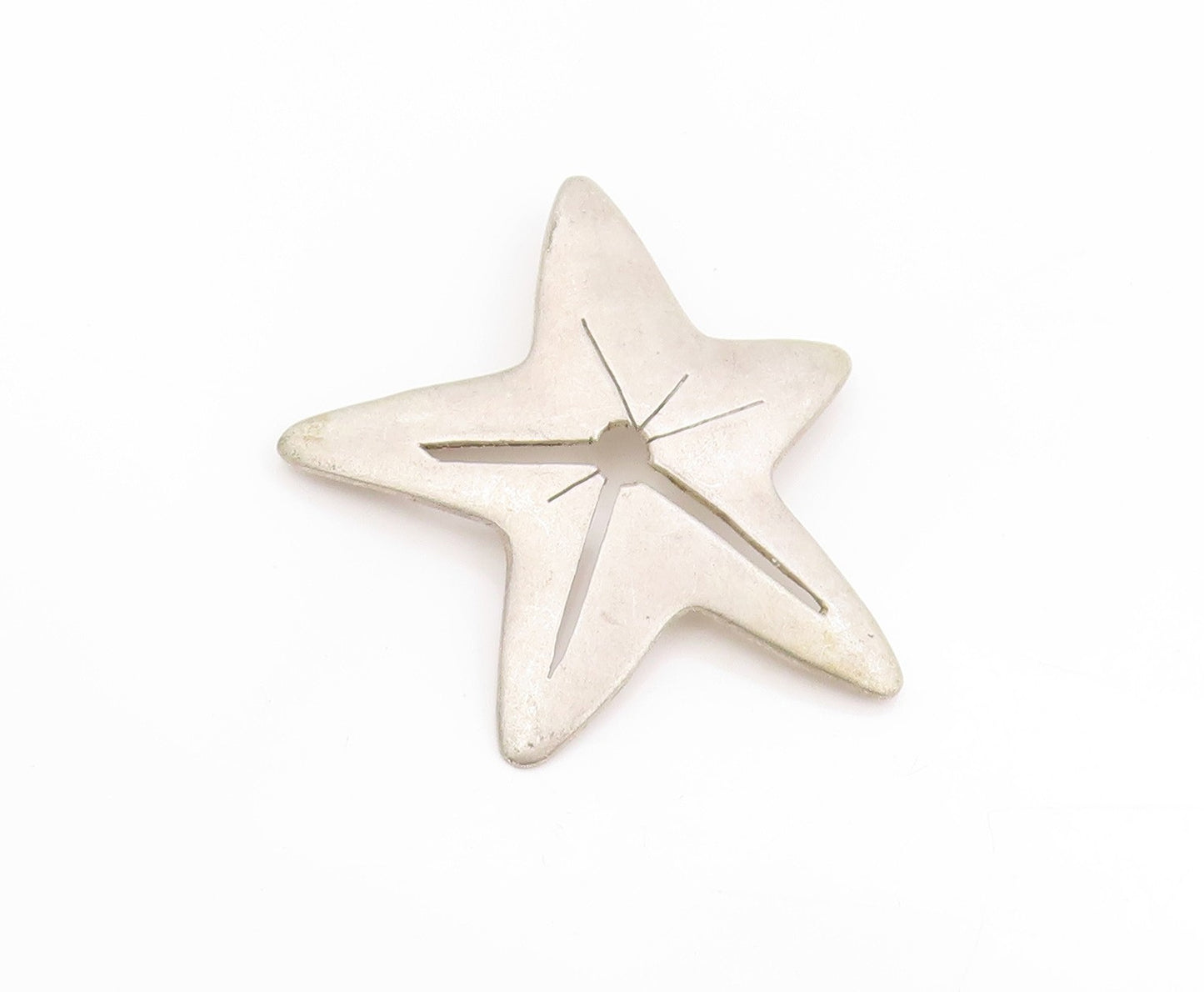 925 Sterling Silver Vintage Brooch Coastal Starfish Design Cut Out Pin  BP11896