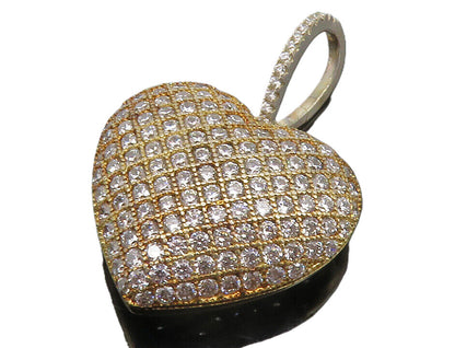 925 Sterling Silver  Cubic Zirconia Swirl Cutout Love Heart Pendant  PT10964