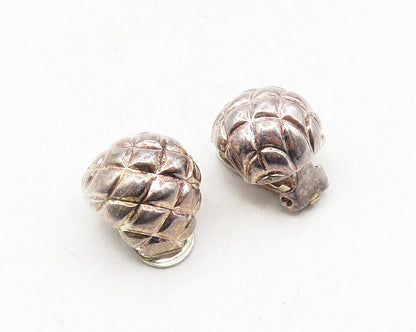 925 Sterling Silver  Vintage Etched Detail Curved Non Pierce Earrings  EG5015