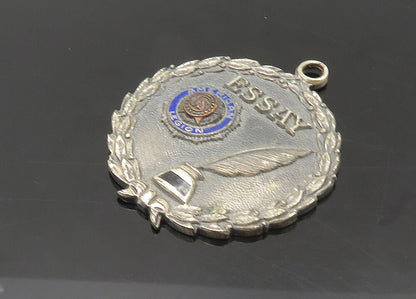 925 Sterling Silver  Vintage Antique American Legion Enamel Pendant  PT16324