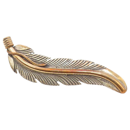 925 Sterling Silver Vintage Brooch Pin HARVEY MACE NAVAJO Quill Feather  BP12618