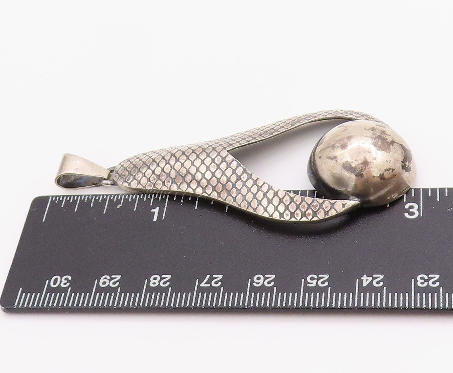 925 Sterling Silver Vintage Pendant POLAND Textured Celestial Globe  PT24903